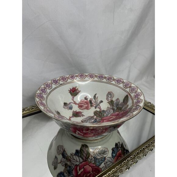 Rose of The Isles, Hand painted Porcelain Fruit Bowl. By Toyo..Pink/ Cream glaze - Picture 2 of 8